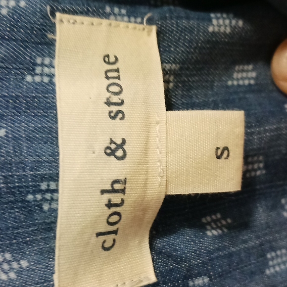 Anthropologie cloth & stone denim strappy tank mini dress - S - blue ombre - Picture 5 of 8